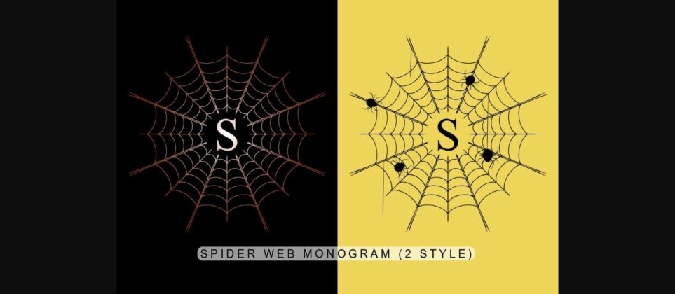 Spider Web Monogram Font Poster 4