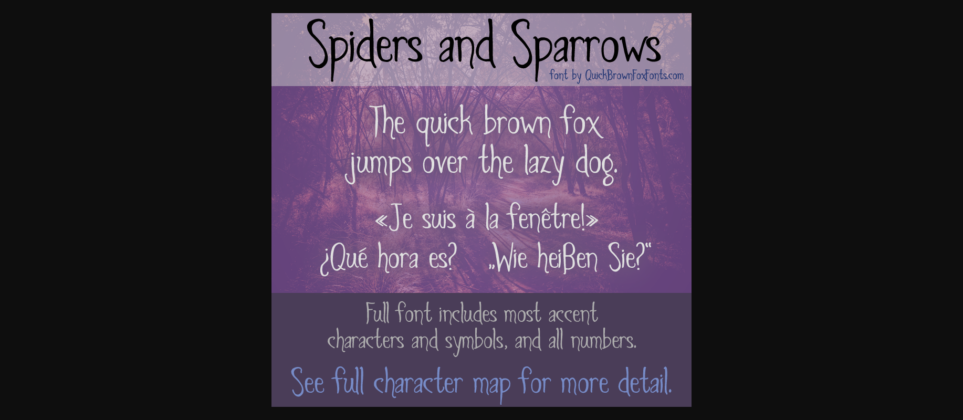 Spiders and Sparrows Font Poster 1