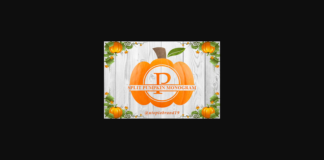 Split Pumpkin Monogram Font Poster 1