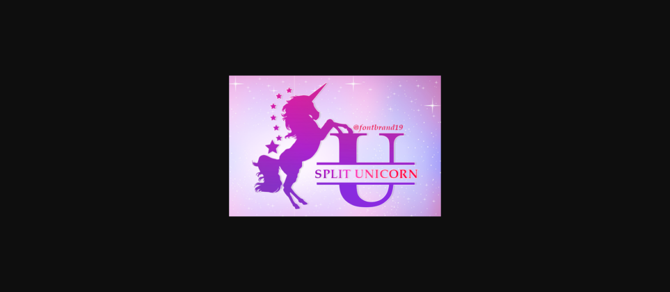 Split Unicorn Monogram Font Poster 1