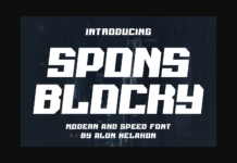 Spons Blocky Font Poster 1