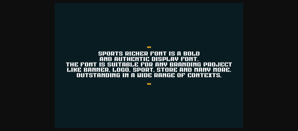 Sports Richer Font Poster 11