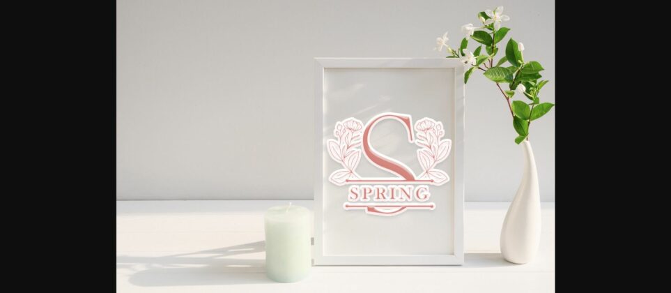 Spring Blossom Line Monogram Font Poster 5