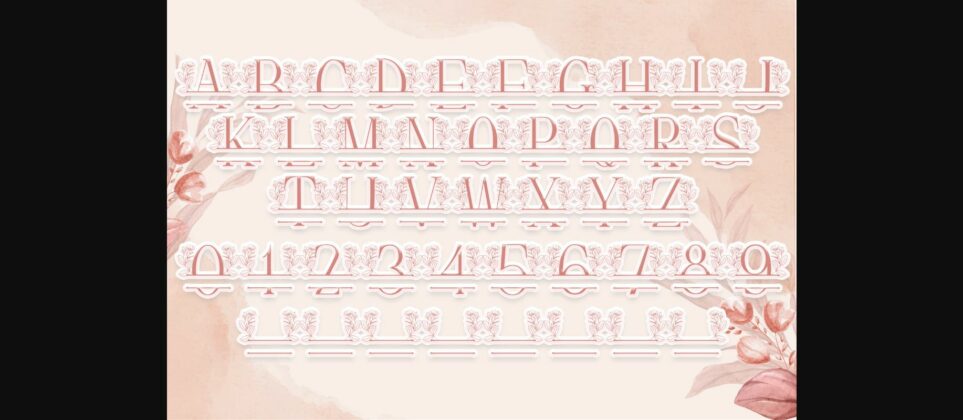 Spring Blossom Line Monogram Font Poster 6