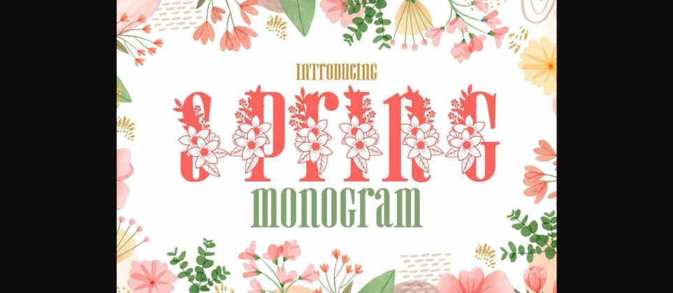 Spring Monogram Font Poster 3