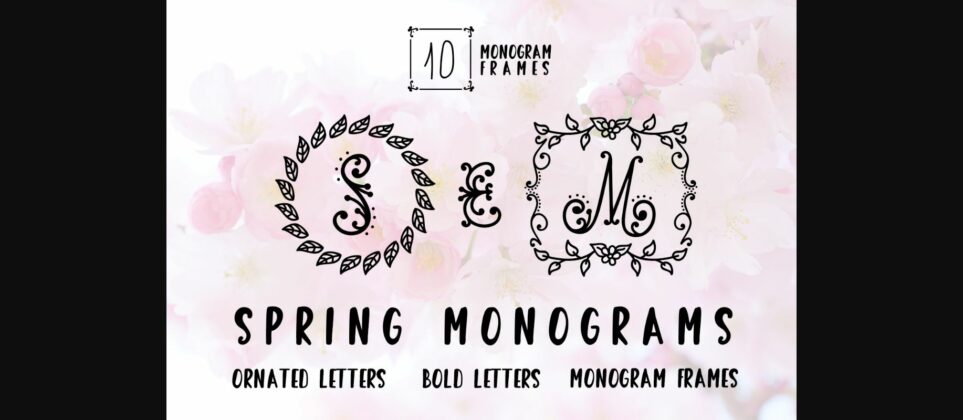 Spring Monogram Font Poster 3