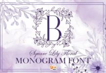 Square Lily Floral Monogram Font Poster 1