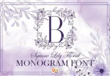 Square Lily Floral Monogram Font Square Lily Floral Monogram Font Poster 1