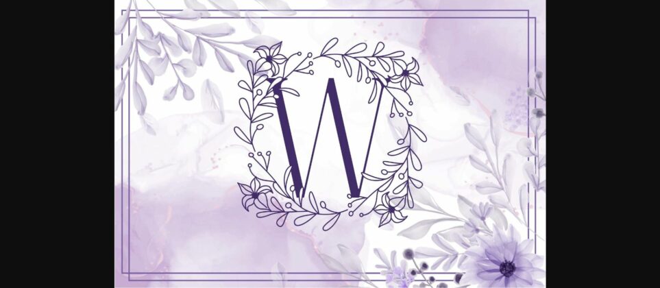 Square Lily Floral Monogram Font Poster 4