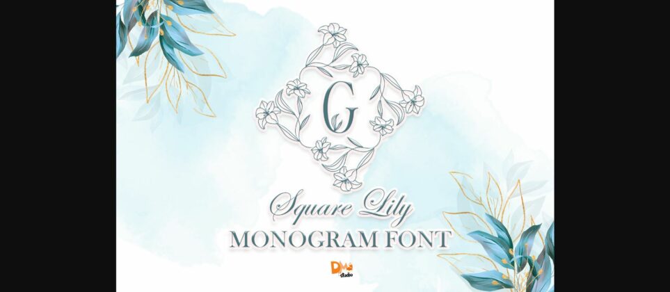 Square Lily Monogram Font Poster 3