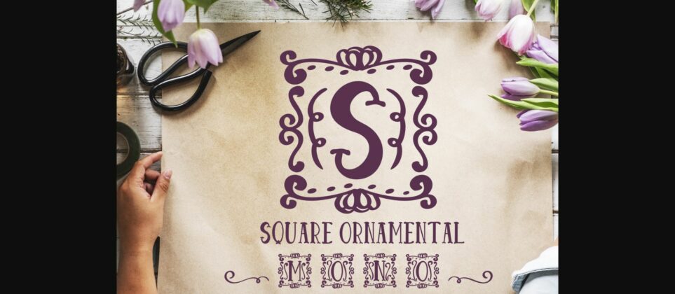 Square Ornamental Monogram Font Poster 3