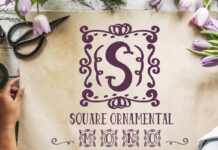 Square Ornamental Monogram Font Poster 1