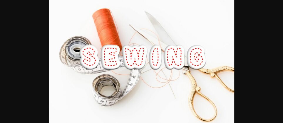 Stitched Letters Font Poster 4