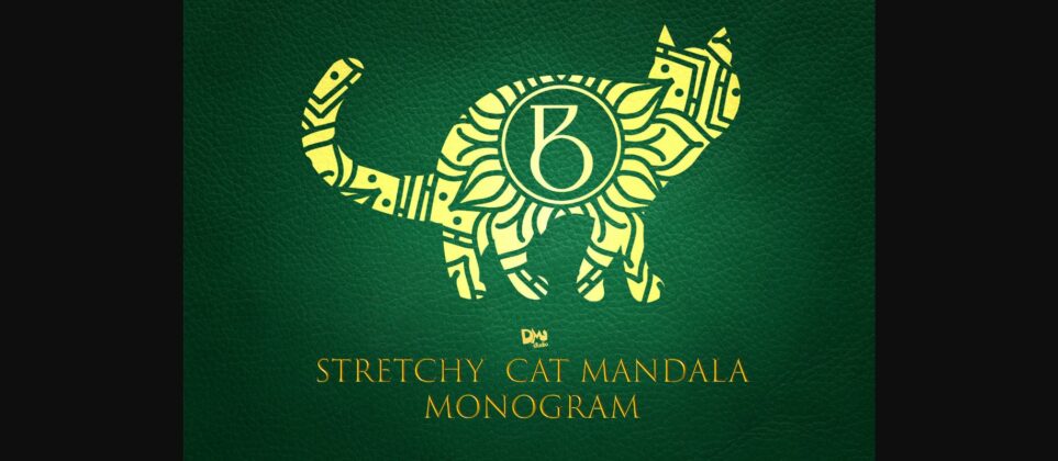 Stretchy Cat Mandala Monogram Font Poster 1