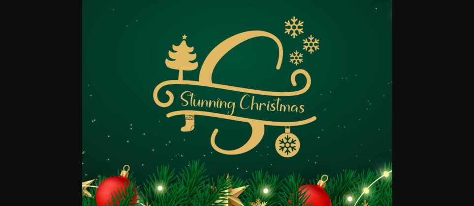 Stunning Christmas Monogram Font Poster 3