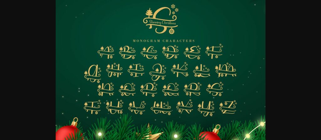 Stunning Christmas Monogram Font Poster 9