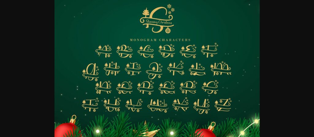 Stunning Christmas Monogram Font Poster 9