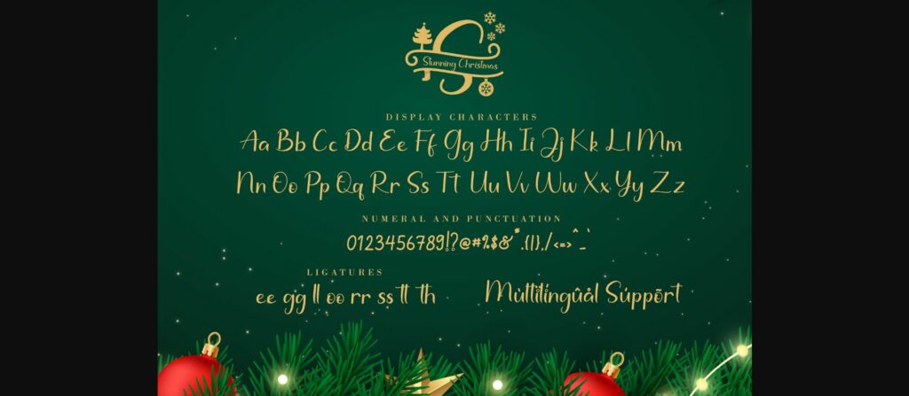 Stunning Christmas Monogram Font Poster 10