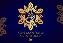 Sun Mandala Monogram Font Poster 1