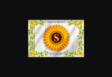 Sunflower Frame Monogram Font Poster 1