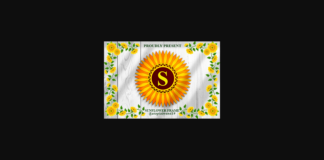 Sunflower Frame Monogram Font Poster 1