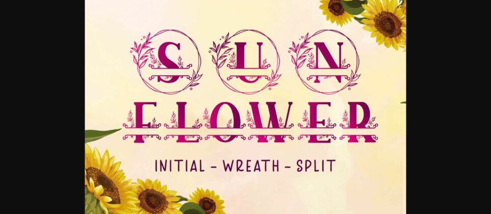 Sunflower Monogram Font Poster 1