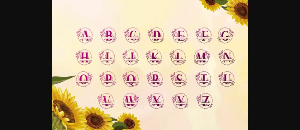 Sunflower Monogram Font Poster 10