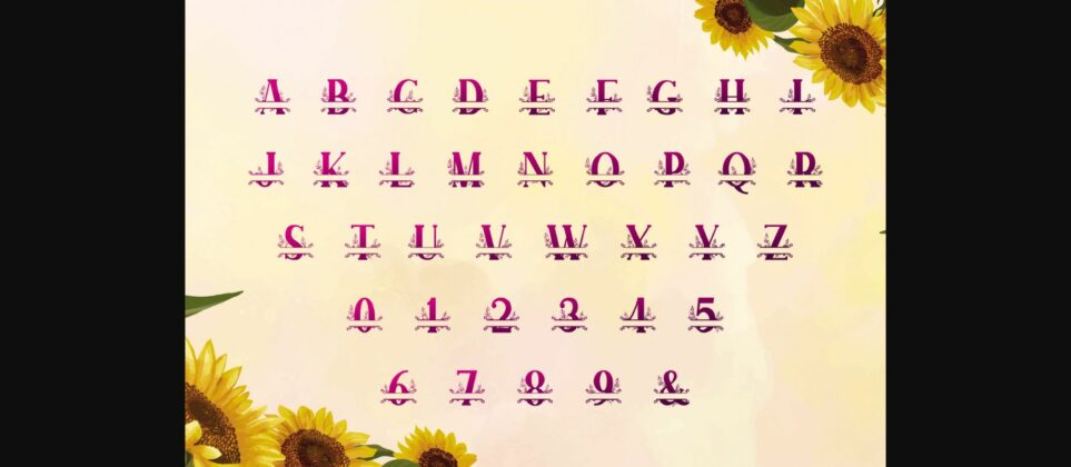 Sunflower Monogram Font Poster 11