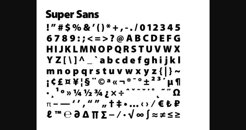 Super Sans Font Poster 4