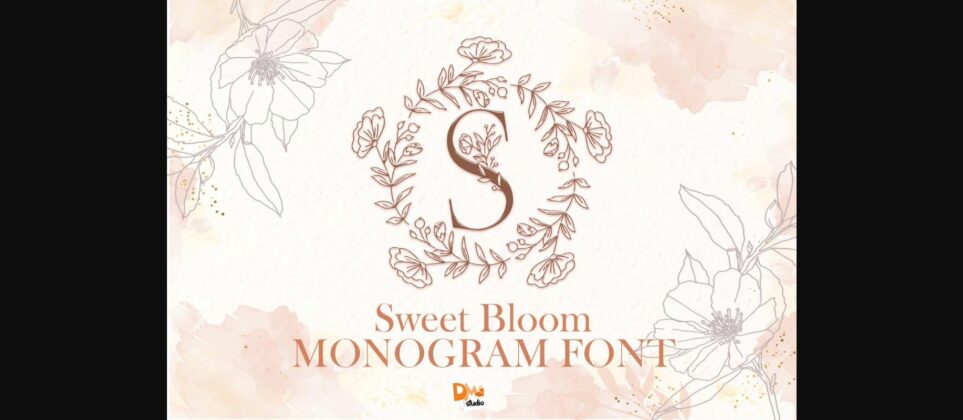Sweet Bloom Monogram Font Poster 3