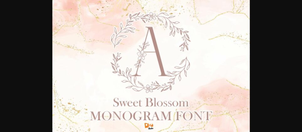 Sweet Blossom Monogram Font Poster 3