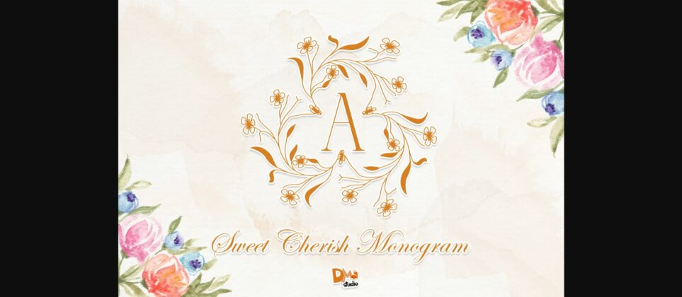 Sweet Cherish Monogram Font Poster 3