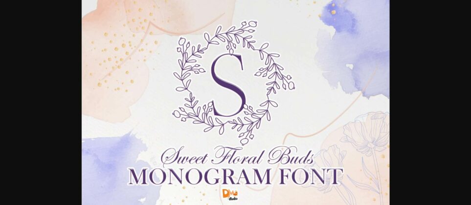Sweet Floral Buds Monogram Font Poster 3