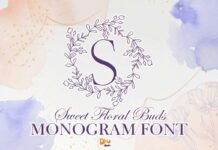 Sweet Floral Buds Monogram Font Poster 1