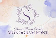 Sweet Floral Buds Monogram Font Poster 1