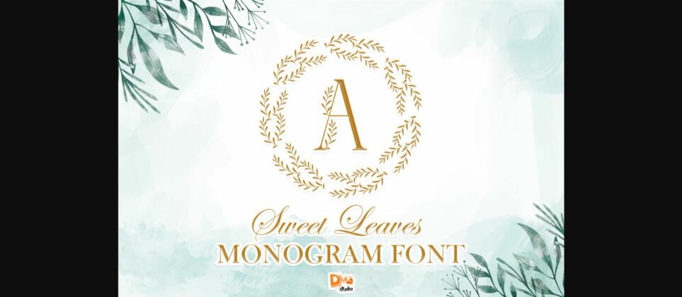 Sweet Leaves Monogram Font Poster 3