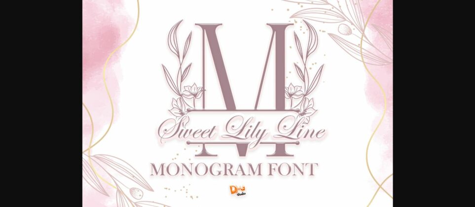 Sweet Lily Line Monogram Font Poster 3