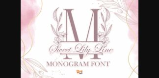 Sweet Lily Line Monogram Font Poster 1