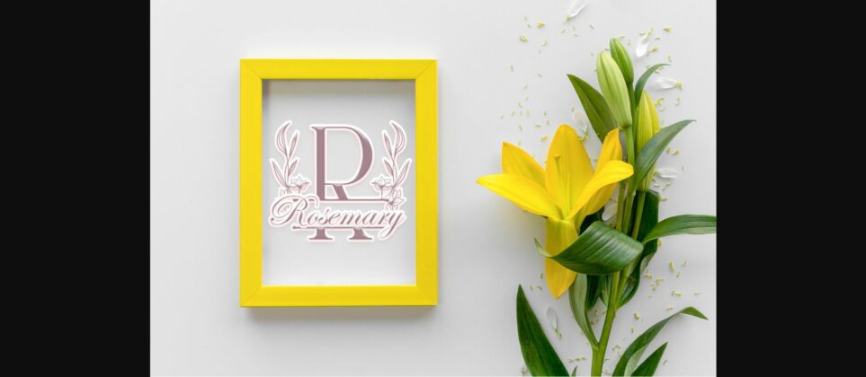 Sweet Lily Line Monogram Font Poster 5