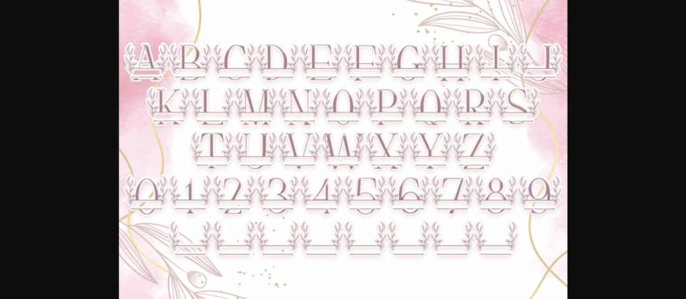Sweet Lily Line Monogram Font Poster 6