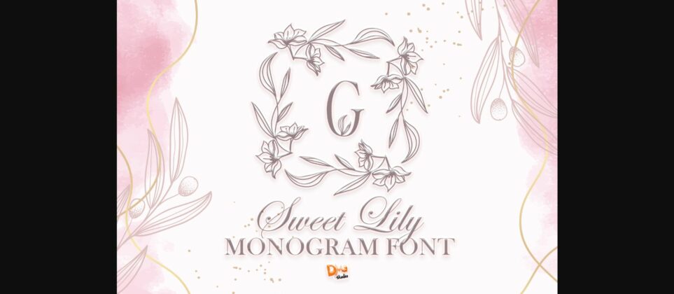 Sweet Lily Monogram Font Poster 3