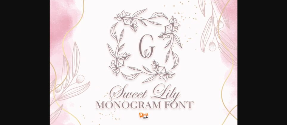 Sweet Lily Monogram Font Poster 1