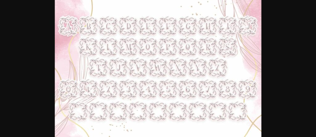 Sweet Lily Monogram Font Poster 6