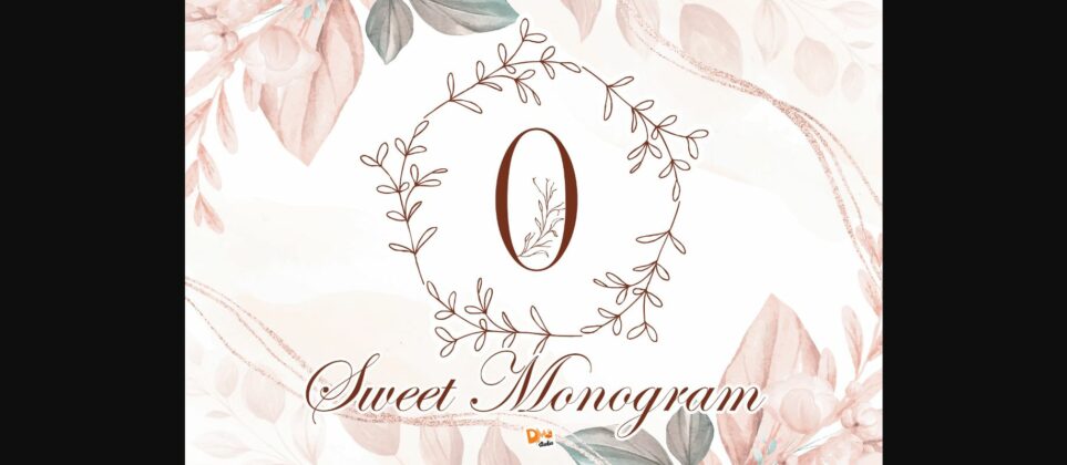 Sweet Monogram Wreath Font Poster 3