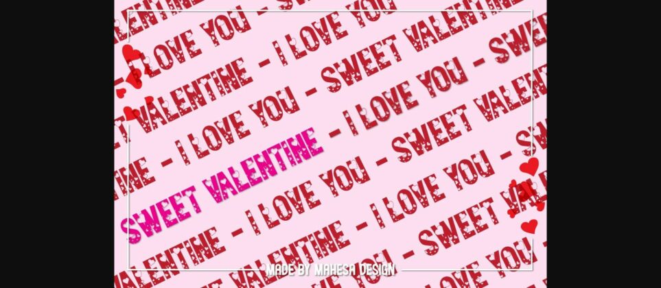 Sweet Valentine Font Poster 5