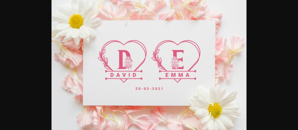 Sweety Camellia Monogram Font Poster 4