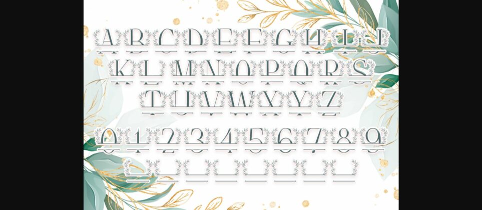 Swirl Buds Line Monogram Font Poster 6