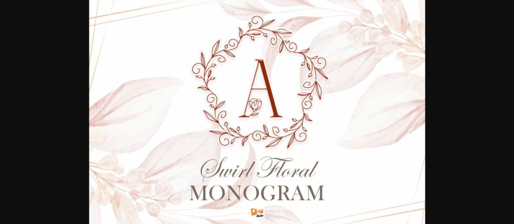 Swirl Floral Monogram Font Poster 1