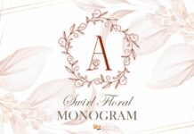 Swirl Floral Monogram Font Poster 1