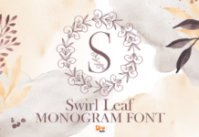 Swirl Leaf Monogram Font Poster 1